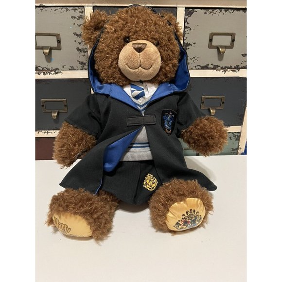 BUILD A BEAR Harry Potter Ravenclaw Brown Bear Robe Shirt Tie Vest Hat Sound! - Picture 2 of 7